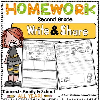 Preview of Homework Packet  for an ENTIRE year of Second Grade: Write & Share