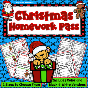 Preview of Christmas Homework Pass: Classroom Management Incentive Rewards