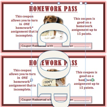 Preview of Homework Pass