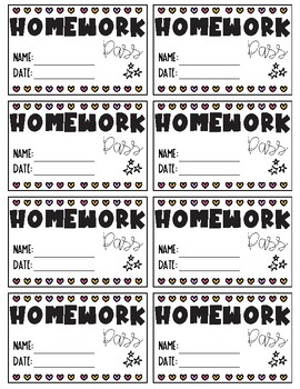 free printable halloween homework passes