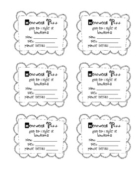 Homework Pass (Generic) by Kelsey Davis | TPT