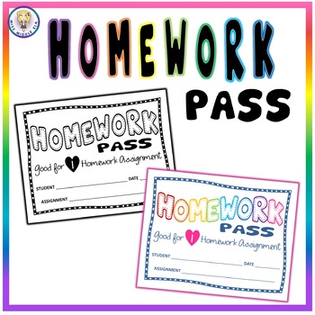 homework pass good for one homework assignment