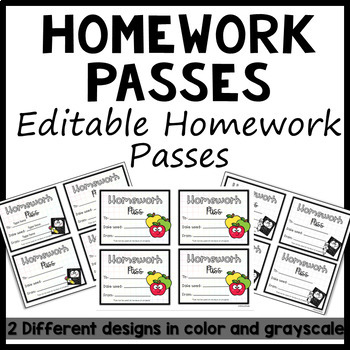 Preview of Homework Pass Rewards - Editable - NO PREP