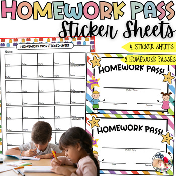 Preview of Homework Pass Sticker Sheets