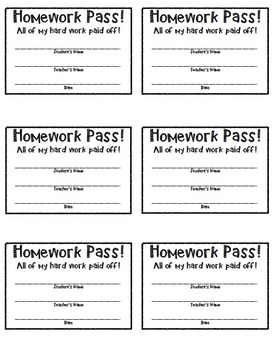 homework and hall passes