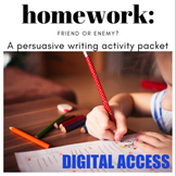 Homework Persuasive Writing: Distance Learning
