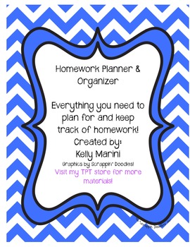 Homework Planner & Organizer by Kelly Marini | Teachers Pay Teachers