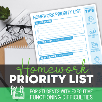 Preview of Homework Priority List for Students with Executive Functioning Difficulties
