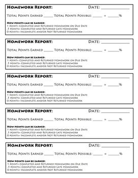 homework progress report
