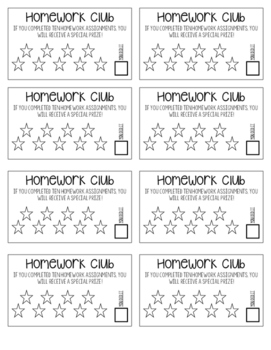 Preview of Homework Punch Card