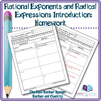 Preview of Rational Exponents and Radical Expressions Introduction: Homework