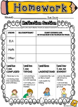 homework reflection sheet