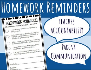 homework reminder note