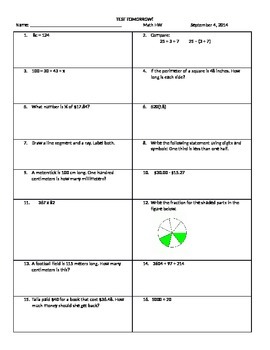 Preview of Homework Review Saxon Course 1 Lesson 1-18