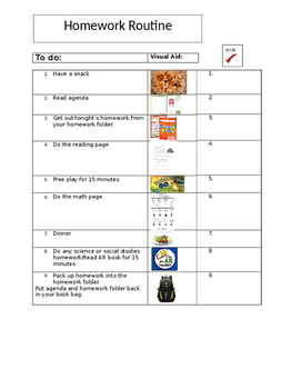 Preview of Homework Routine Checklist- Editable