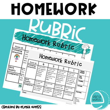 Preview of Homework Rubric