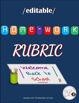 Preview of {EDITABLE} RUBRIC: HOMEWORK /HS Math