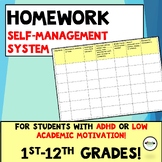 Homework SELF-MANAGEMENT System for students with ADHD & L