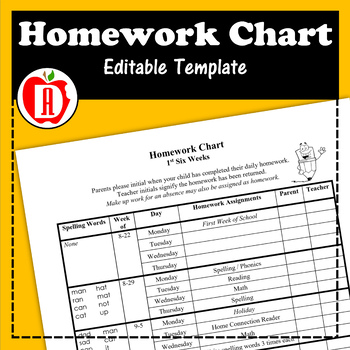 homework schedule for kindergarten