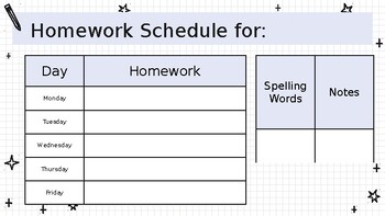 Preview of Homework Schedule Editable PPTX Slides