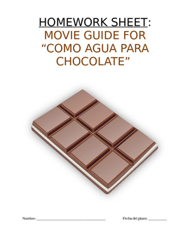 Preview of Homework Sp3, Sp4, Sp5 - Guía de peli: Analyze Film "Como agua para chocolate"