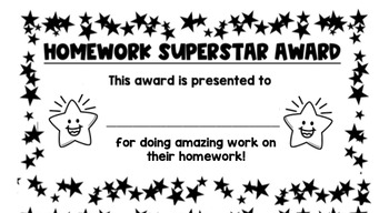 Preview of Homework Superstar Award