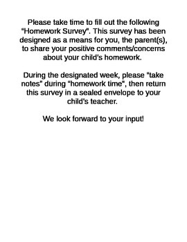 homework survey questions for parents