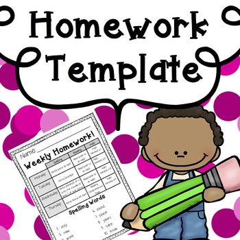 Preview of Homework Template: Editable