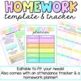 Homework Template & Planner | Homework and Attendance Tracker