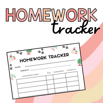 homework tracker tpt