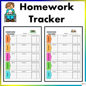 Preview of Homework Tracker Assignment Tracker Editable