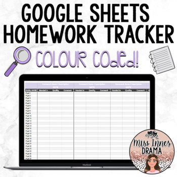 google sheets homework organizer