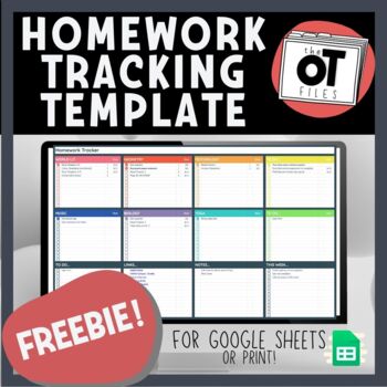 Preview of Homework Tracker Template