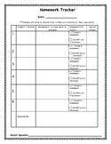 homework sheet tracker