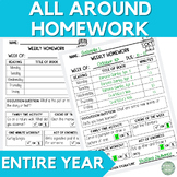 Homework Worksheets | Year Long | Grade 2, 3, and 4 | EDITABLE