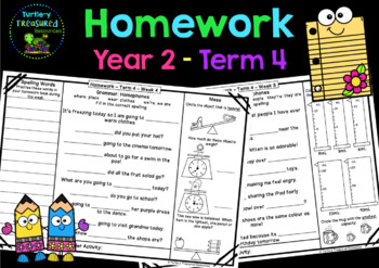 Preview of Homework - Year 2 - Term 4