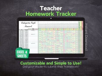 Preview of Teacher Homework and Assignment Tracker Digital - Excel & Google Sheets