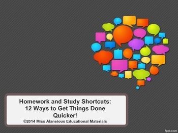 Preview of Homework and Study Shortcuts and Strategies for Students!