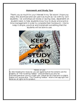 Preview of Homework and Study Tips - Soft Skills every student should have!!