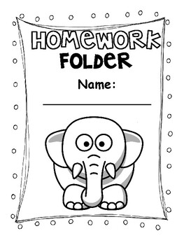 kindergarten homework folder cover sheet