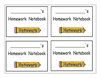 homework notebook labels