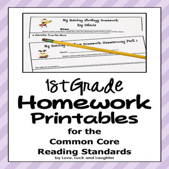 Distance Learning Homework for Reading Response First Grade
