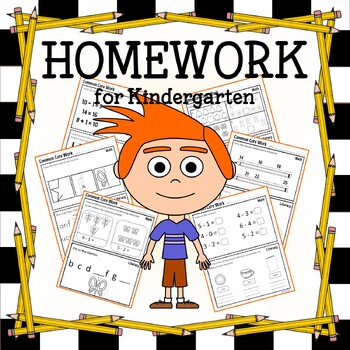 Preview of Homework for Kindergarten - 132 Homework Printables | Literacy & Math Review