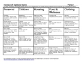 Remote Learning FCS Choice Board | EDITABLE VERSION | No C