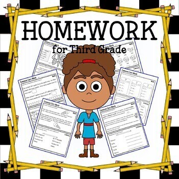 Preview of Homework for Third Grade - 132 Homework Printables | Literacy & Math Review