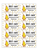 Homework on Time Punch Card - can be used with any subject/grade!