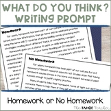 Homework or No Homework | An Opinion Writing Prompt