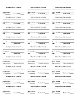 Homework sticker- Mailing Labels 5160 by The Bilingual Teacher- Chicago