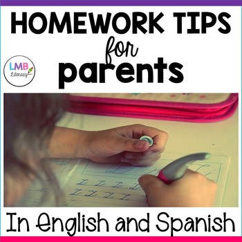 Preview of Homework Tips for Parents In English and Spanish, Back to School Night