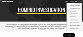 Homind Investigation Webquest